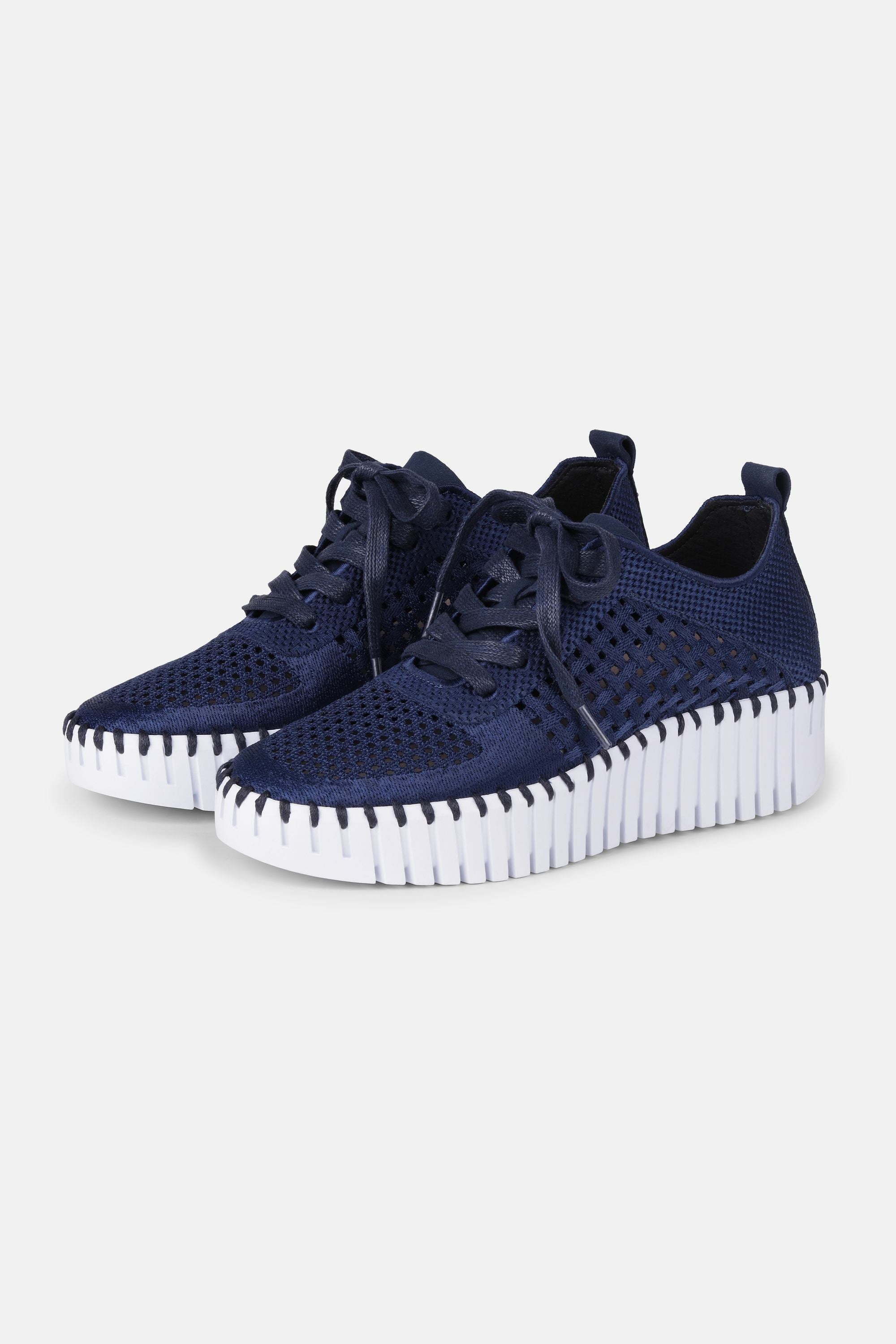 Tulip Sko Med Lisser - Dark Indigo White